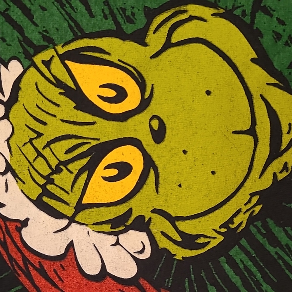 THE GRINCH Dr Seuss Youre A Mean One Christmas Cotton T Shirt Sz‎ L VTG 2001 Y2K - Picture 4 of 8